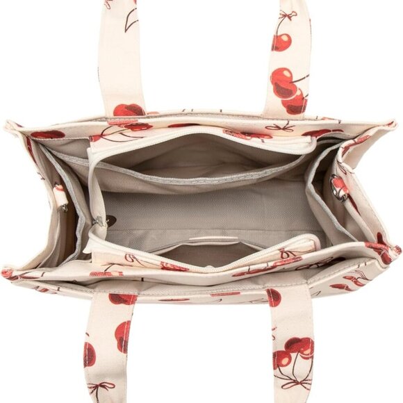 Lightweight Women's Cherry Print Canvas Crossbody Tote – Stylish & Functional - Picture 7 of 7
